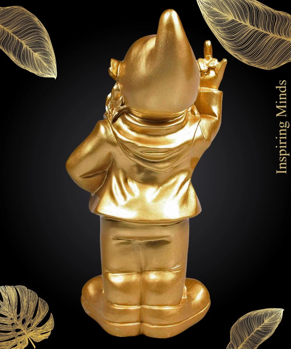 Tuinkabouter Middelvinger Tuin Kabouter 31cm Goud | GerichteKeuze 5 Tuinkabouter Middelvinger Tuin Kabouter 31cm Goud | GerichteKeuze - Afbeelding 3