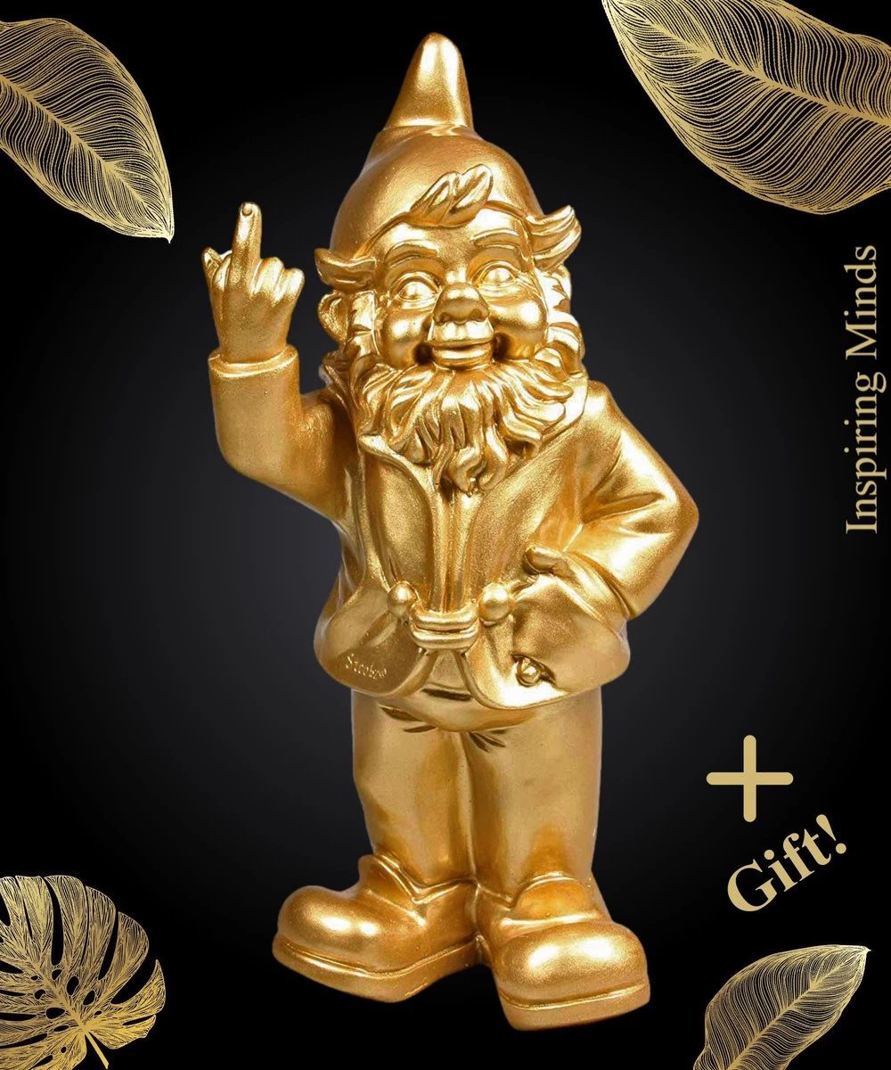 Tuinkabouter Middelvinger Tuin Kabouter 31cm Goud | GerichteKeuze 3 Tuinkabouter Middelvinger Tuin Kabouter 31cm Goud | GerichteKeuze