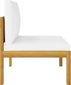 Decoways - 5-delige Loungeset Met Kussens Massief Acaciahout Crèmekleurig -Philips Hue Winkel 1001x1200