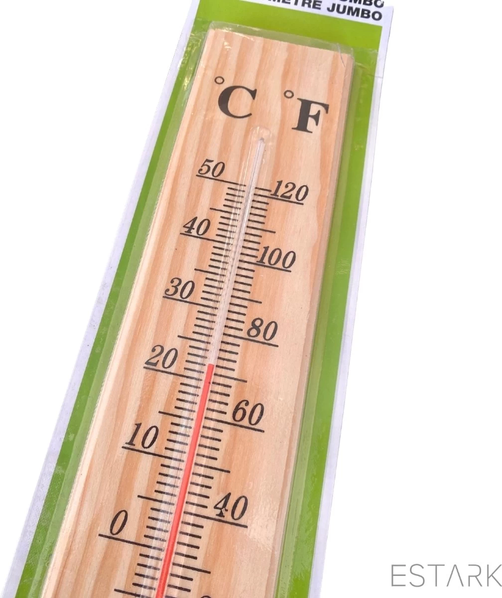 ESTARK® Buitenthermometer EXTRA GROOT - 40 X 7 CM - Binnenthermometer - Metalen Binnen Buiten Thermometer - Thermometer Voor Aan Muur Gevel - Kwik - Draadloos - Min/Max - Muurthermometer - Kozijnthermometer - Temperatuurmeter - Thermometer Hout (H40) 4 ESTARK® Buitenthermometer EXTRA GROOT - 40 X 7 CM - Binnenthermometer - Metalen Binnen Buiten Thermometer - Thermometer Voor Aan Muur Gevel - Kwik - Draadloos - Min/Max - Muurthermometer - Kozijnthermometer - Temperatuurmeter - Thermometer Hout (H40) - Afbeelding 2