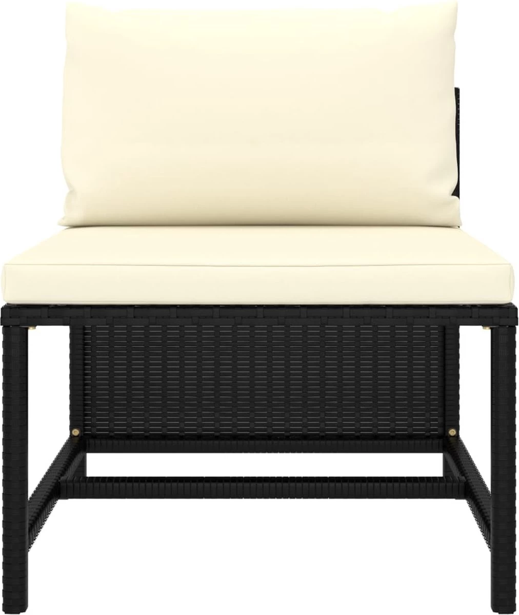 VidaXL 4-delige Loungeset Met Kussens Poly Rattan Zwart 13 VidaXL 4-delige Loungeset Met Kussens Poly Rattan Zwart - Afbeelding 11