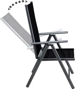 Tuinset 4 + 1 Klapstoelen Tuintafel – Aluminium 80x80cm - Grijs -Philips Hue Winkel 1015x1200