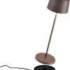 Zafferano - Olivia - Bruin/ Roest - H35.5cm - Ledlamp - Bureaulamp – Tafellamp – Snoerloos – Verplaatsbaar – Duurzaam - Voor Binnen En Buiten – LED - Dimbaar - 3000K - IP65 Spat Waterdicht - USB Oplaadbaar