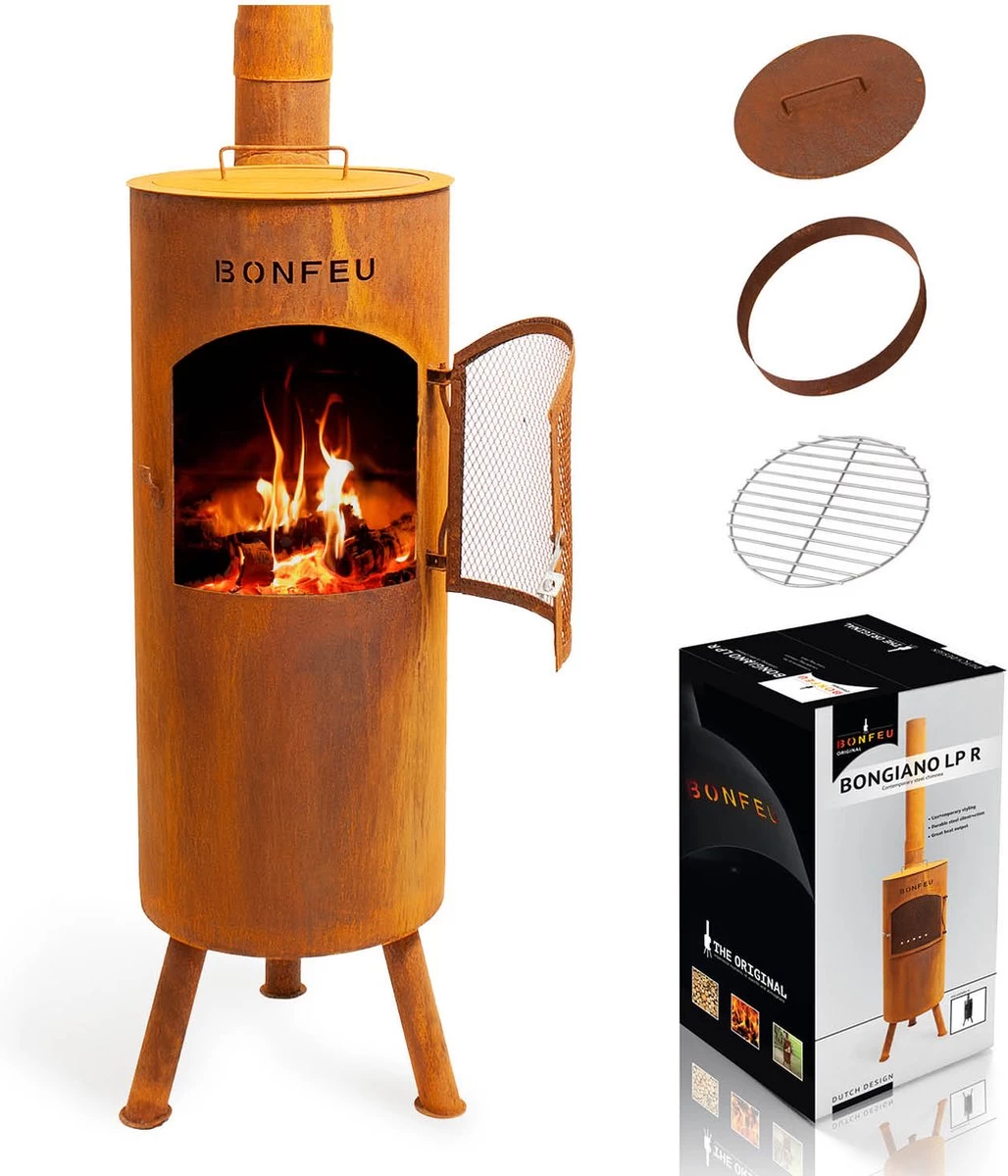 BonFeu Bongiano LP Roest Tuinhaard - L 30 X B 30 X H 153 Cm - Cortenstaal - Bruin - Tuinhaard - Terrasverwarming - Terrasverwarmers - Tuinkachel - Terraskachel - Houtkachel - Kachels 3 BonFeu Bongiano LP Roest Tuinhaard - L 30 X B 30 X H 153 Cm - Cortenstaal - Bruin - Tuinhaard - Terrasverwarming - Terrasverwarmers - Tuinkachel - Terraskachel - Houtkachel - Kachels