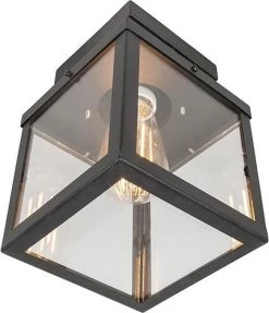 QAZQA Rotterdam - Moderne Plafondlamp Voor Buiten - 1 Lichts - L 160 Mm - Zwart - Buitenverlichting