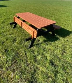 Goedkopepicknicktafels.nl | Zwart Bruine XL Picknicktafel Bruno | Tuintafel 6 Persoons | Bruin Zwart Gespoten Gedroogd Grenen Hout! -Philips Hue Winkel 1036x1200
