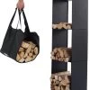 Lendo Online Brandhoutrek 40x28x120cm + Draagtas– Binnen En Buiten - Haardhout Opslag – Haardhoutrek – Houtopslag – Metaal