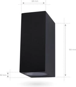 Ledvion Helene - Wandlamp Buiten - Zwart - Up Down Light - 2x GU10 Fitting - IP54 -Philips Hue Winkel 1041x1200 6