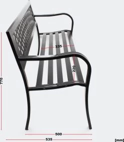 Tuinbank - Marijke -Tuinbankje - Tuinbank Metaal - Tuinbank Hout - Weersbestendig - 126 X 53 X 77 Cm -Philips Hue Winkel 1045x1200