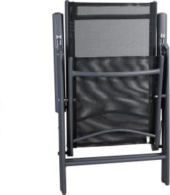 Tuinset 4 + 1 Klapstoelen Tuintafel – Aluminium 80x80cm - Grijs -Philips Hue Winkel 1049x1200