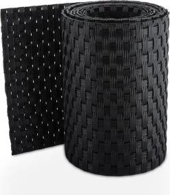 1 Rol Privacyband - Vlechtband Voor DSM Hekwerk Rotan Look Zwart