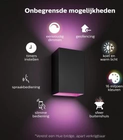 Philips Hue Resonate Outdoor Wandlamp Buiten Met Bewegingssensor - Incl. White And Color Ambiance - Muurlamp - Tuinverlichting LED Buiten - Buitenlamp - Zwart 25 Philips Hue Resonate Outdoor Wandlamp Buiten Met Bewegingssensor - Incl. White And Color Ambiance - Muurlamp - Tuinverlichting LED Buiten - Buitenlamp - Zwart -Philips Hue Winkel 1054x1200