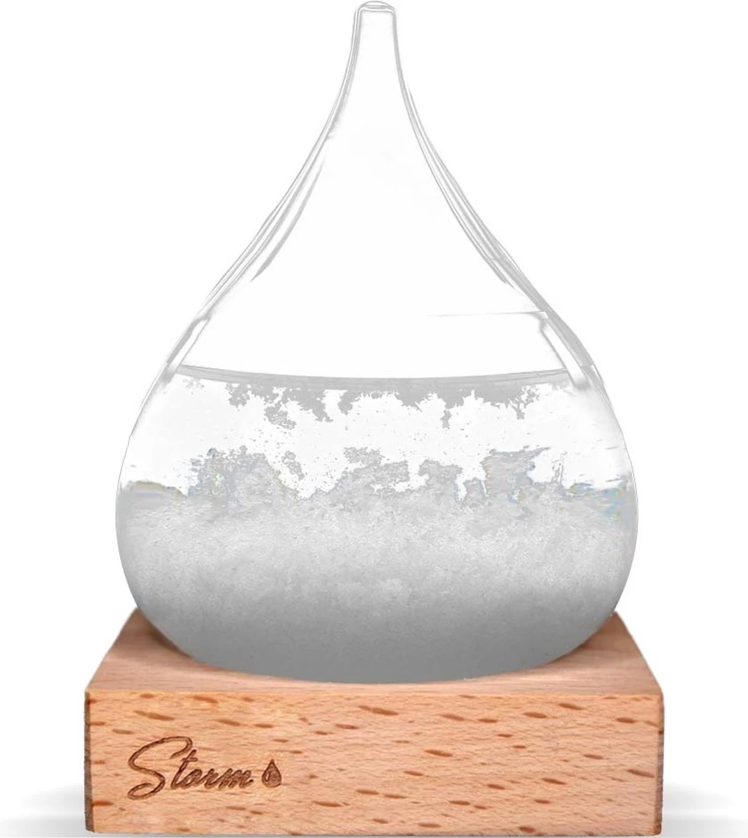 MikaMax Stormglas Small - Donderglas - Barometer - Weerglas - Weerstation - Weervoorspeller - Voorspelt Het Weer - Incl. Houten Standaard - ø 8 X 11 Cm 8 MikaMax Stormglas Small - Donderglas - Barometer - Weerglas - Weerstation - Weervoorspeller - Voorspelt Het Weer - Incl. Houten Standaard - ø 8 X 11 Cm - Afbeelding 6