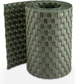 1 Rol Privacyband - Vlechtband Voor DSM Hekwerk Imitatie Rotan Groen 255x19cm