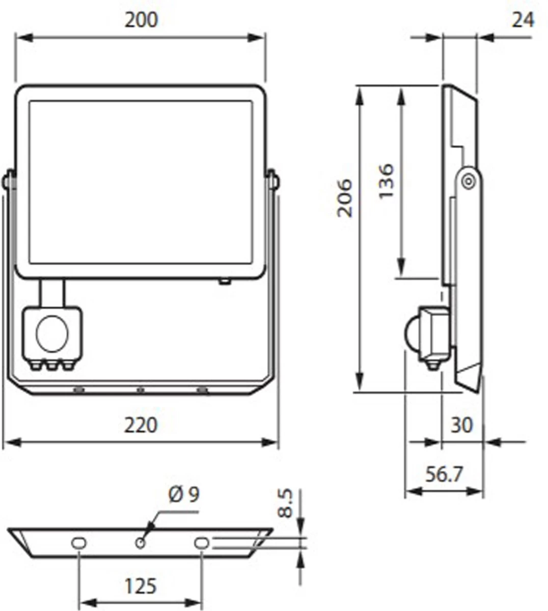 Philips - Decoflood - Floodlight - Zwart - 1x50W - Met Sensor 5 Philips - Decoflood - Floodlight - Zwart - 1x50W - Met Sensor - Afbeelding 3