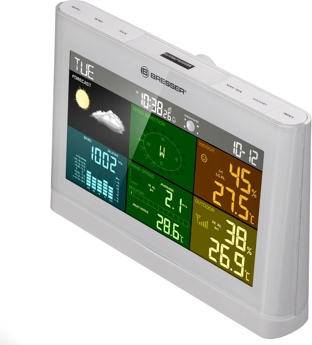 Bresser 5-in-1 Weerstation - Met Multifunctionele Buitensensor - Met Regen- En Windmeter - Wit 5 Bresser 5-in-1 Weerstation - Met Multifunctionele Buitensensor - Met Regen- En Windmeter - Wit - Afbeelding 3