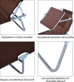 Outsunny Ligstoel Ligbank Voor Buiten Ligstoel Voor Op Het Strand Inklapbaar Met Zonnedak 3 Kleuren 84B-001 -Philips Hue Winkel 1086x1200 1