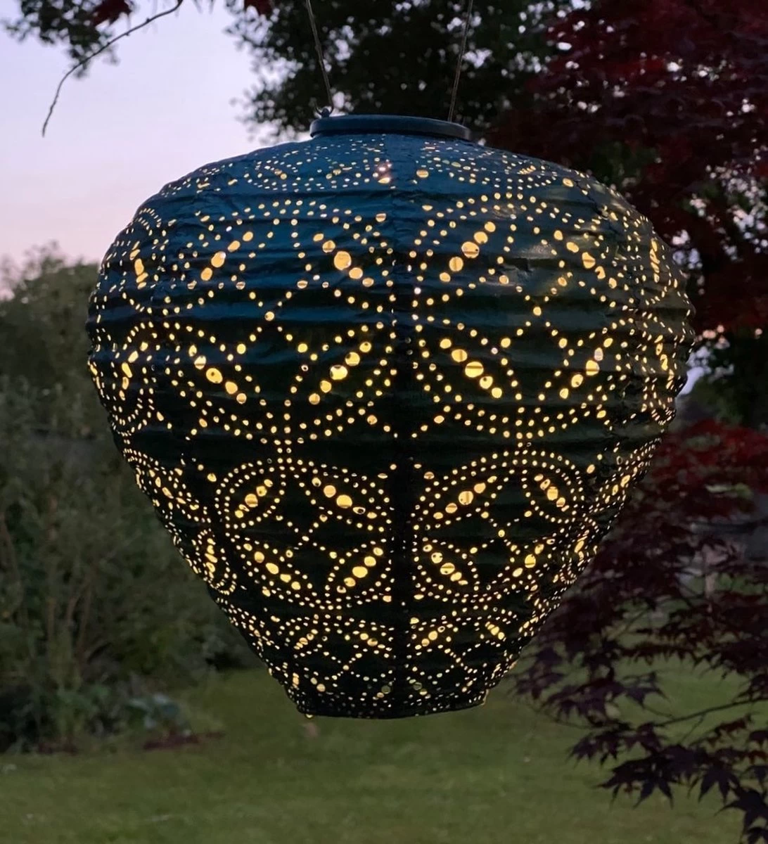 Lumiz Solar Buitenlampion Mandela Balloon - Solar Tuinverlichting - 30 Cm - Zeeblauw 4 Lumiz Solar Buitenlampion Mandela Balloon - Solar Tuinverlichting - 30 Cm - Zeeblauw - Afbeelding 2