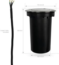 Ledvion Leo - LED Grondspot - 1m Kabel - RVS Geborsteld - Rond - GU10 Fitting - IP67 -Philips Hue Winkel 1096x1200 3