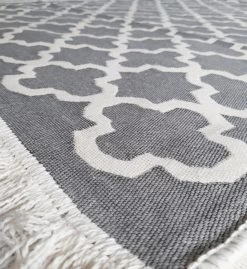 Kelim Vloerkleed -80x150- Grijs & Gebroken Wit - Keukenloper - Loper Tapijt- Machinewasbaar - Modern -Philips Hue Winkel 1100x1200 10