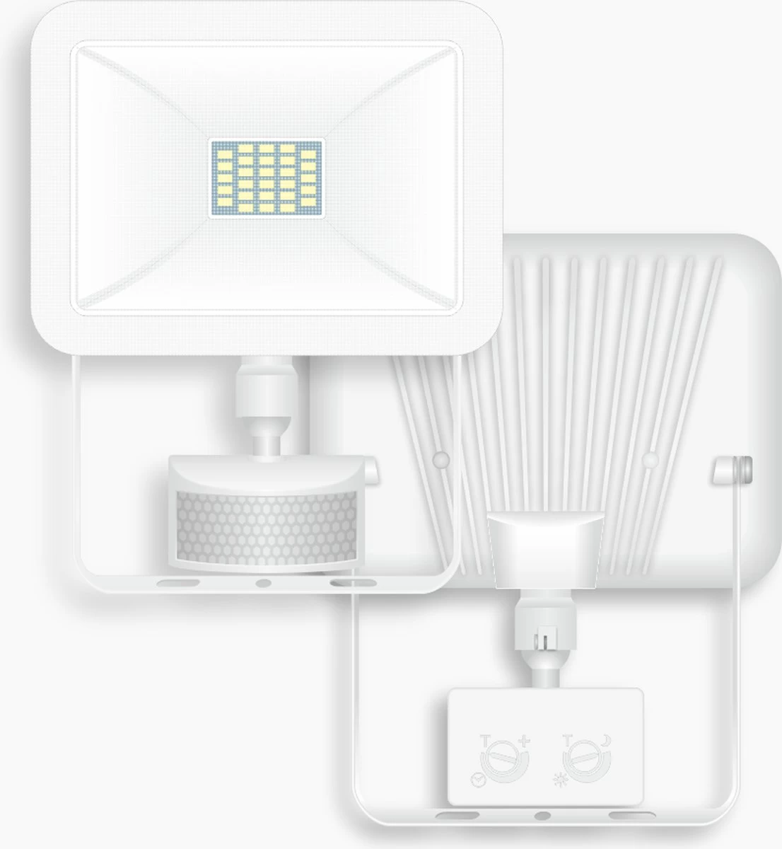 ELRO LF60 Design LED Buitenlamp Met Bewegingssensor - 10W – 800LM – IP54 Waterdicht - Wit 4 ELRO LF60 Design LED Buitenlamp Met Bewegingssensor - 10W – 800LM – IP54 Waterdicht - Wit - Afbeelding 2