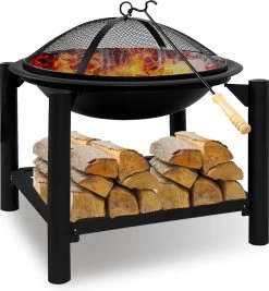 MaxxGarden Tuinhaard Grieks Zeus - Terrashaard - Vuurkorf - BBQ - Terrasverwarmer - Terrasverwarming - Sfeerhaard - 60cm - Zwart