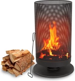 BBQ Collection Vuurkorf Op Voet - 72,5 Hoog - Ø 44,5 Cm - Inclusief Pook - Staal - Zwart