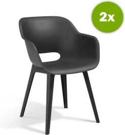 Allibert Akola Tuinstoelen - 2 Stuks -56,5x55x80cm - Donkergrijs -Philips Hue Winkel 1115x1200 1