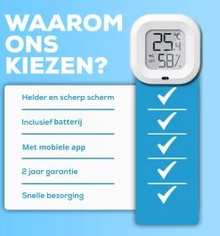 Infinite Goods Hygrometer Bluetooth - Weerstation - Luchtvochtigheidsmeter - Thermometer Voor Binnen - Vochtmeter - Gratis App - Incl. Batterij -Philips Hue Winkel 1117x1200 2