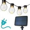 Groovy Light Solar Tuinverlichting Op Zonne-Energie En Netstroom Met 20 LED's - Kerstverlichting Buiten – 3+2m - ø5cm