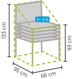 Weersbestendige Beschermhoes Stoel (4 Tot 6 Stapelstoelen) | 66 X 95 X 133/93 Cm (L) | Premium | Waterproof | TÜV Rheinland Gecertificeerd | Hoes Voor Tuin | Waterdicht | Solution Dyed (verkleuring Onmogelijk) | Grijs / Antraciet -Philips Hue Winkel 1119x1200