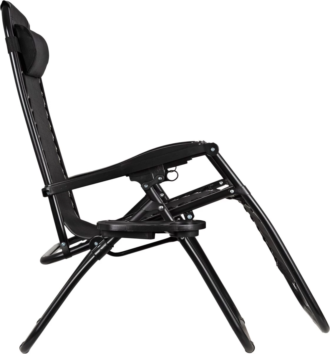 Luxe Ligstoel Met Hoofdsteun & Voetsteun - Verstelbare Rugleuning - Zonnebed Relaxstoel Voor Tuin/Terras/Strand/Balkon/Zwembad/Camping - Inklapbaar - Weerbestendig - Zwart 4 Luxe Ligstoel Met Hoofdsteun & Voetsteun - Verstelbare Rugleuning - Zonnebed Relaxstoel Voor Tuin/Terras/Strand/Balkon/Zwembad/Camping - Inklapbaar - Weerbestendig - Zwart - Afbeelding 2