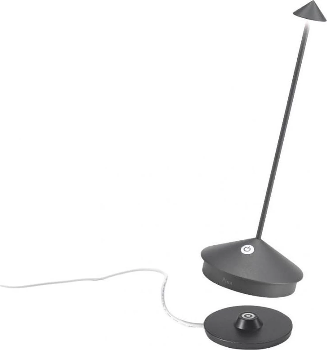 Zafferano - Pina - Donker Grijs - H29cm - Ledlamp - Bureaulamp – Tafellamp – Snoerloos – Verplaatsbaar – Duurzaam - Voor Binnen En Buiten – LED - Dimbaar - 2700K – IP54 Spat Waterdicht - USB Oplaadbaar 3 Zafferano - Pina - Donker Grijs - H29cm - Ledlamp - Bureaulamp – Tafellamp – Snoerloos – Verplaatsbaar – Duurzaam - Voor Binnen En Buiten – LED - Dimbaar - 2700K – IP54 Spat Waterdicht - USB Oplaadbaar