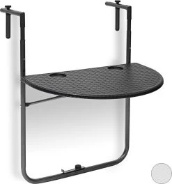 Relaxdays Balkontafel Inklapbaar, Balkon Tafel Rotan, Hangtafel Reling - Zwart -Philips Hue Winkel 1123x1200