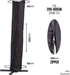 MaxxGarden Parasolhoes - Afdekhoes Voor Zweefparasol - Beschermhoes - 200-400 Cm - Met Rits En Trekkoord - Zwart 17 MaxxGarden Parasolhoes - Afdekhoes Voor Zweefparasol - Beschermhoes - 200-400 Cm - Met Rits En Trekkoord - Zwart -Philips Hue Winkel 1130x1200