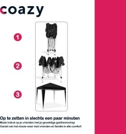 Coazy Waterdichte Partytent 3x3 Meter Opvouwbaar - Paviljoen - Easy Up - Pop-up Tent Met Haringen, Touw En Anti Slip Poten - Waterdicht - Partytenten Weerbestendig -Philips Hue Winkel 1131x1200 4
