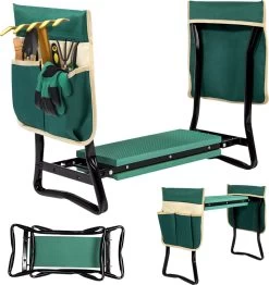 Uten - Kniebankje Tuin - Knie Steun - Tuinkruk Inklapbaar - Kniesteun Tuinieren - Kniekussen - Tot 150 Kg - Groen