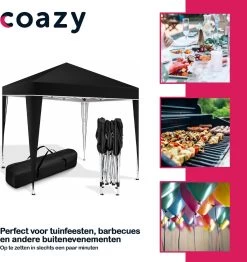 Coazy Waterdichte Partytent 3x3 Meter Opvouwbaar - Paviljoen - Easy Up - Pop-up Tent Met Haringen, Touw En Anti Slip Poten - Waterdicht - Partytenten Weerbestendig -Philips Hue Winkel 1132x1200 2