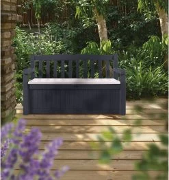 Keter Eden Garden Bench Opbergbank - 265L - 140x60x84cm - Zwart/Grijs -Philips Hue Winkel 1132x1200