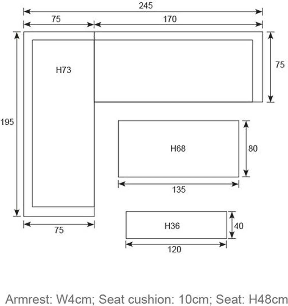 Blakes Lounge Diningset - 4 Delig - Donker Grijs 22 Blakes Lounge Diningset - 4 Delig - Donker Grijs - Afbeelding 20
