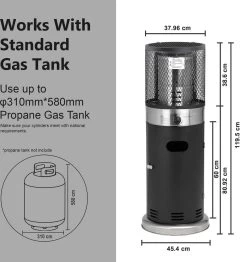 Balioutdoors Lounge Terrasverwarmer 7.3kW -Staande Heater - Gas - Incl. Gasdrukregelaarset 30 Mbar & Slang 50 Cm - Model SRPH92 -Philips Hue Winkel 1132x1200 5