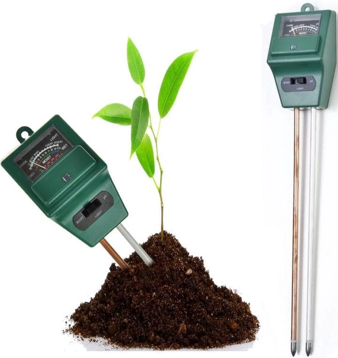 Merkloos 3-in-1 PH Meter / Vochtmeter / Lichtmeter - Voor Grond / Tuin / Bodem / Planten 3 Merkloos 3-in-1 PH Meter / Vochtmeter / Lichtmeter - Voor Grond / Tuin / Bodem / Planten