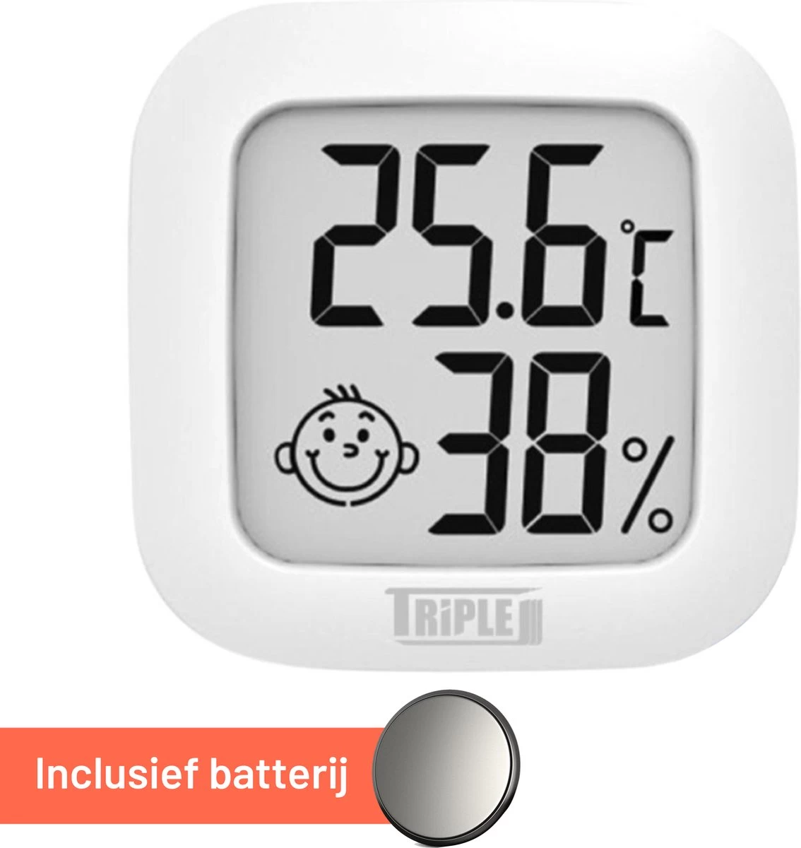 Triple J® Hygrometer - Thermometer Binnen Digitaal - Hygrometer Binnen - Incl. Batterij En Plakstrip 3 Triple J® Hygrometer - Thermometer Binnen Digitaal - Hygrometer Binnen - Incl. Batterij En Plakstrip