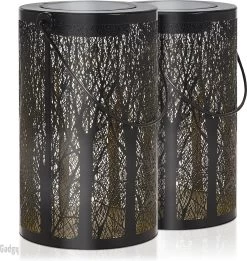 Gadgy Solar Tafellamp Boom Set Van 2 – Zwart/Goud – Metaal - Solar Tuinverlichting Op Zonneenergie – Led Buitenverlichting Met Dag/nacht Sensor - Tuinlantaarn - 20 X Ø12 Cm -Philips Hue Winkel 1135x1200 3