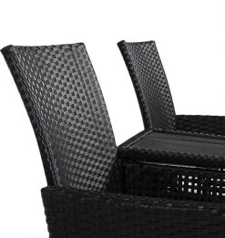 Casaria Tuinbank Polyrattan – 2 Zitter Incl. Tafel & Kussens – Zwart -Philips Hue Winkel 1137x1200 1