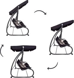 Springos Schommelbank | Linda-Schommel | 3-zits | Waterafstotend | Inclusief 2 Kussens | Verstelbare Luifel | 162 X 200 X 120 Cm | Zwart -Philips Hue Winkel 1139x1200 1