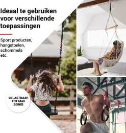 Ophangsysteem - Plafondhaak RVS - Ophanghaak TRX - Hangstoel Buiten - Hangstoel Binnen – Schommelstoel - Schommel - Bokszakken - RVS - 300kg -Philips Hue Winkel 1141x1200