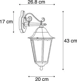 QAZQA New_orleans - Klassieke Wandlamp Voor Buiten - 1 Lichts - D 26.8 Cm - Zwart - Buitenverlichting -Philips Hue Winkel 1141x1200 3