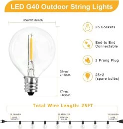 Merkloos Setilo - Lichtsnoer Buiten - Slinger Lampjes - Lichtslinger - Tuinverlichting - 7.6m, 25 LED Lampjes - 2 Reservelampjes - Met Stekker Op Netstroom - Meerdere Lichtsnoeren Connecteerbaar - Warm Wit - Wordt Niet Warm -Philips Hue Winkel 1141x1200 6