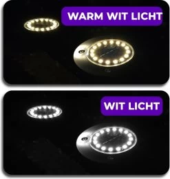 Shutterlight® 16 LED Solar Grondspot - Tuinverlichting - Zonlichtsensor - Zonne-energie - Matte Zwart - Warm Wit Licht - 4 Stuks - Buiten -Philips Hue Winkel 1142x1200 5